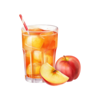 äpple juice isolerat detaljerad vattenfärg hand dragen målning illustration png