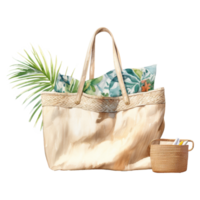 Beach Bag Isolated Detailed Watercolor Hand Drawn Painting Illustration png