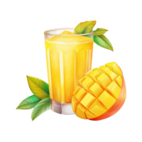 mango juice isolerat detaljerad vattenfärg hand dragen målning illustration png