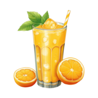 orange juice isolerat detaljerad vattenfärg hand dragen målning illustration png