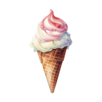 Ice cream cone Isolated Detailed Watercolor Hand Drawn Painting Illustration png