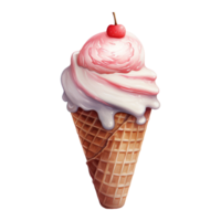 Ice cream cone Isolated Detailed Watercolor Hand Drawn Painting Illustration png