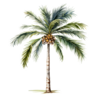 palm boom geïsoleerd gedetailleerd waterverf hand- getrokken schilderij illustratie png