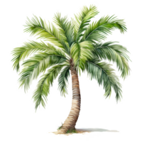 palm boom geïsoleerd gedetailleerd waterverf hand- getrokken schilderij illustratie png