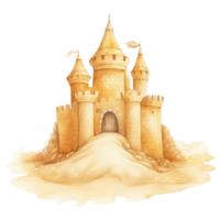 Sandcastle Isolated Detailed Watercolor Hand Drawn Painting Illustration png