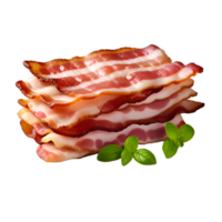 crispy bacon isolated on a white transparent background png