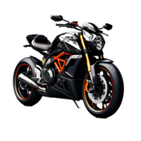 Black motorcycle,motorbike on white transparent background png