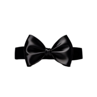 realistic black bow tie isolated on white transparent background png