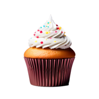 Cupcake Rosa Sahne, Kirsche isoliert auf Weiß transparent Hintergrund png