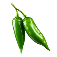 ensemble de vert chaud le Chili poivrons isolé sur blanc transparent Contexte png