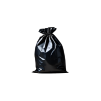 Black garbage bag isolated on transparent background png