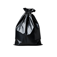 Black garbage bag isolated on transparent background png