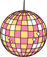 retro häftig rosa disko boll tecknad serie klotter png