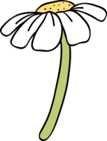 Retro flower cartoon doodle png