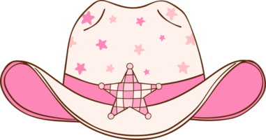 Pink Disco Cowgirl hat Retro Girly Cowboy Doodle Drawing png