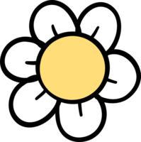 Retro flower cartoon doodle png