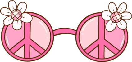 rosado disco retro lentes paz firmar femenino vaquero garabatear dibujo png