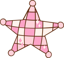 Pink Disco star Cowgirl Retro Girly Cowboy Doodle Drawing png