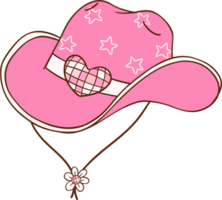 rosado disco vaquera sombrero retro femenino vaquero garabatear dibujo png