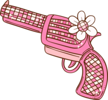 rosado disco vaquera pistola retro femenino vaquero garabatear dibujo png