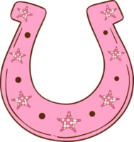 Pink Disco horseshoe Retro Girly Cowboy Doodle Drawing png