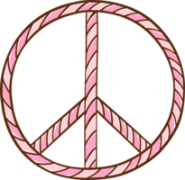 Pink Disco Retro lasso rope in peace sign shape Girly Cowboy Doodle Drawing png