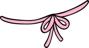 retro coquette roze boog halsband tekenfilm tekening png