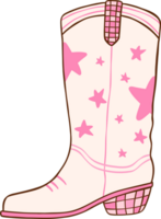 Rosa Disko Cowgirl Stiefel retro mädchenhaft Cowboy Gekritzel Zeichnung png