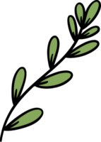 Retro leaf cartoon doodle png