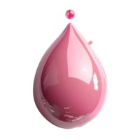 Drop of pink paint. Pink liquid pigment splatter and explosion isolated. Pink paint drop top view png