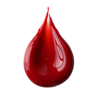 Drop of red paint. red liquid pigment splatter and explosion isolated. red paint drop top view png