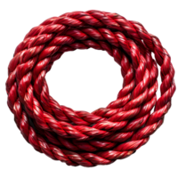 rojo cuerda. rojo cable cuerda aislado. rojo cuerda parte superior vista. rojo cuerda plano laico png