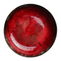 rosso ceramica piatto. rosso piatto con struttura superiore Visualizza isolato. piatto piatto posare png