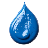 Drop of blue paint. blue liquid pigment splatter and explosion isolated. blue paint drop top view png