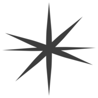 stjärna och tindra ikon. svart starburst design och gnistra symbol. png