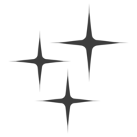 stjärna och tindra ikon. svart starburst design och gnistra symbol. png