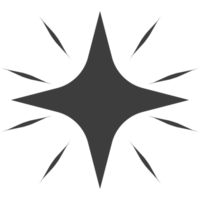 Star and twinkle icon. black starburst design and sparkle symbol. png