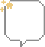 8bit retro game pixel speech bubble balloon icon sticker memo keyword planner text box banner png