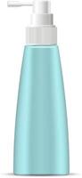 hidratante rociar cosmético botella Bosquejo en marina azul verde color. único forma envase para diferente productos cosméticos. el plastico paquete 3d ilustración, aislado en blanco. vector