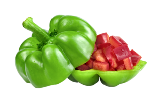 red green sweet bell pepper sliced isolated png