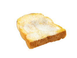 Toasted slice bread with butter and sugar isolated png