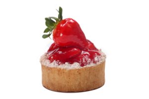 strawberry tartlet on neutral background png