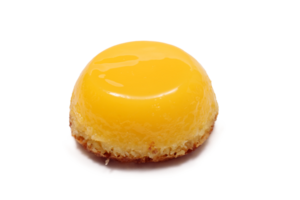 Quindim, delicious Portuguese egg sweet on neutral background png