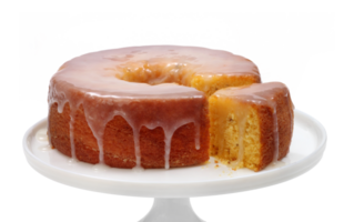 cornmeal cake with sugar syrup on a neutral background png