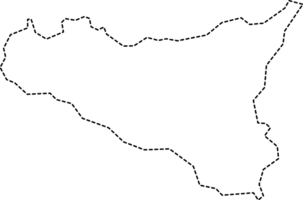 dash line drawing of sicily island map. png
