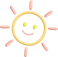 schattig zon 3d element png