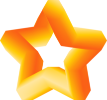 estrella 3d oro elemento png