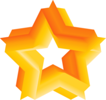 estrella 3d oro elemento png