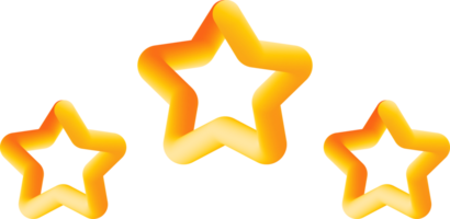 3 Star 3d Gold Element png