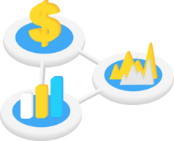 Business Chart Graph, 3D element png